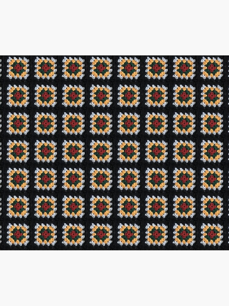 Crocheted Classic granny square throw 45x60 Inches Black Trim With order LBGQT Cocors