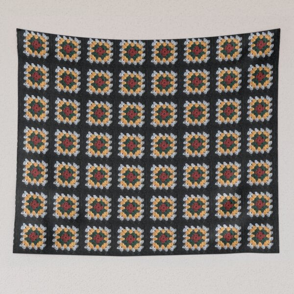 Item preview, Black Border traditional vintage crochet Granny square  designed and sold by MeluCrochet.