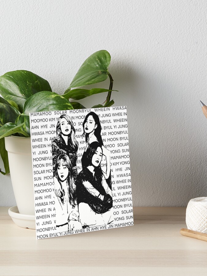 mamamoo black and white art board print by vylettebloom redbubble