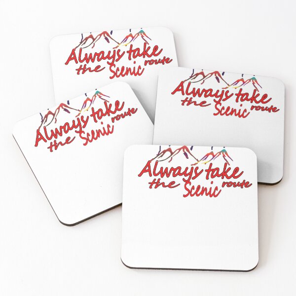 Item preview, Always take the Scenic Route Baseball - Vacation, camping, hiking, travel gift, wanderlust, adventure awaits, mountains designed and sold by Grimecrom.