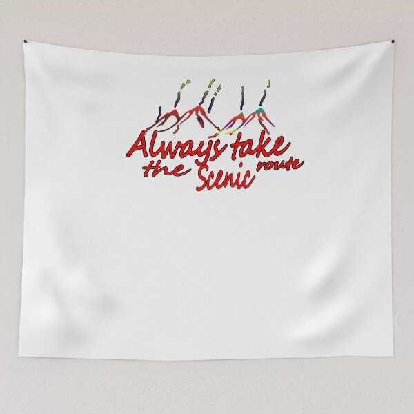 Item preview, Always take the Scenic Route Baseball - Vacation, camping, hiking, travel gift, wanderlust, adventure awaits, mountains designed and sold by Grimecrom.