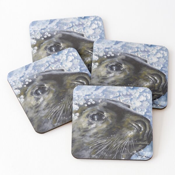 Item preview, Closeup of Grey Seal head in sea spray. designed and sold by janesg.