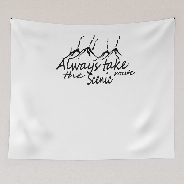 Item preview, Copy of Always take the Scenic Route Baseball - Vacation, camping, hiking, travel gift, wanderlust, adventure awaits, mountains designed and sold by Grimecrom.