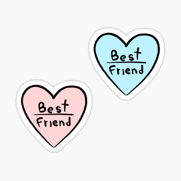Best Friends Double Heart Sticker – Big Moods