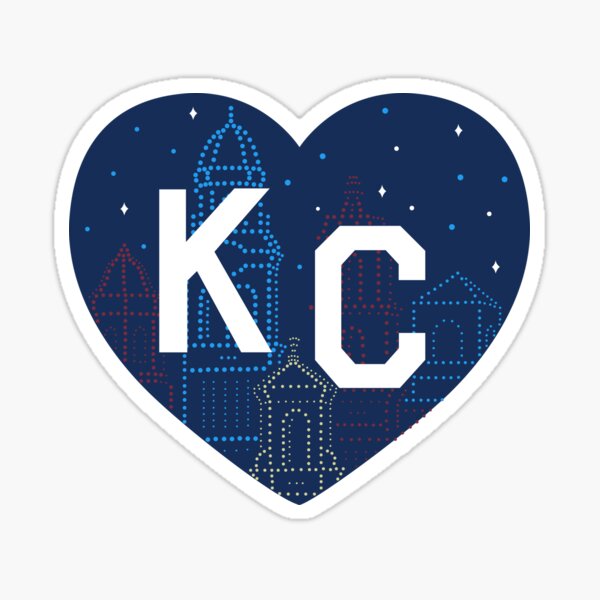 LOVE KC (dark blue x white) Sticker for Sale by kccollective