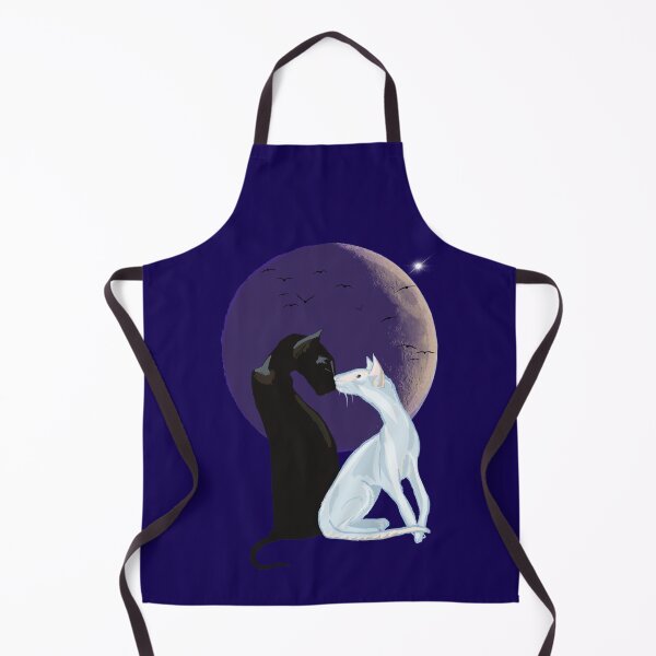Item preview, Kissing Oriental cats couple under full moon. Valentines day cat lover gift designed and sold by orangerinka.