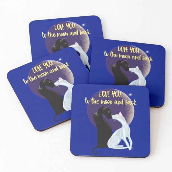 Item preview, Love you to the moon and back quote. Oriental cats couple. Valentines day cat lover gift designed and sold by orangerinka.