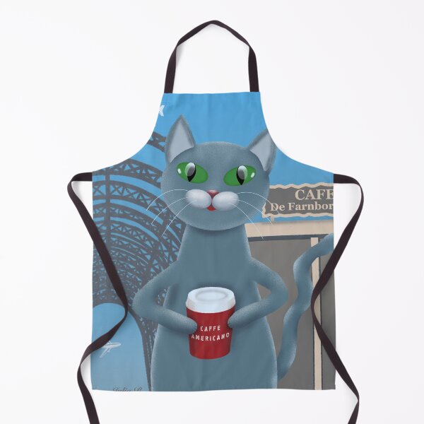 Item preview, Cat and Americano - illustration designed and sold by Julia Rudens.
