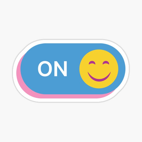 Toggle On Smiley Sticker