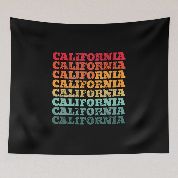 Item preview, California - repeated retro vintage sunset colors with a distressed design effect designed and sold by Rhu Creations.