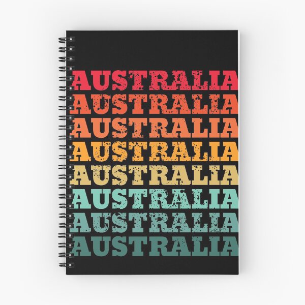 Item preview, Australia - repeated retro vintage sunset colors with a distressed design effect designed and sold by Rhu Creations.