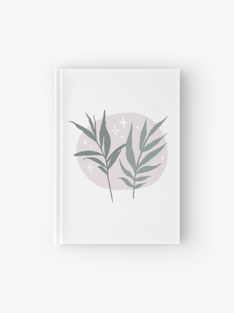 Cuaderno de tapa dura «Hojas, plantas, estrellas Diseño estético: rosa y  verde» de ahzarts | Redbubble