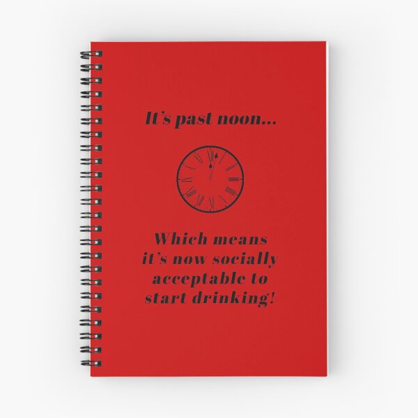 Item preview, It's past noon... start drinking! (Black-Red) - designed and sold by Printerially.