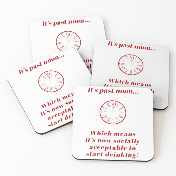 Item preview, It's past noon... start drinking! (Red-White) - designed and sold by Printerially.