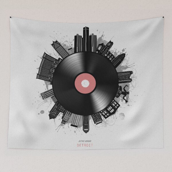 Item preview, detroit skyline vinyl designed and sold by BekimART2.