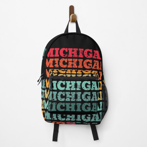 Item preview, Michigan - repeated retro vintage sunset colors with a distressed design effect designed and sold by Rhu Creations.