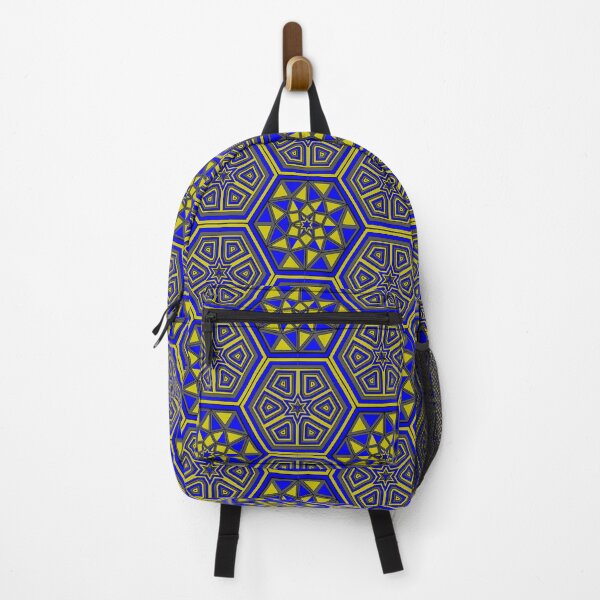 Item preview, Festival Party Design - Hexagons Star Triangles - Yellow Blue Grey designed and sold by NoMatterLab.