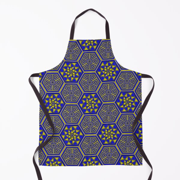 Item preview, Festival Party Design - Hexagons Star Triangles - Yellow Blue Grey designed and sold by NoMatterLab.