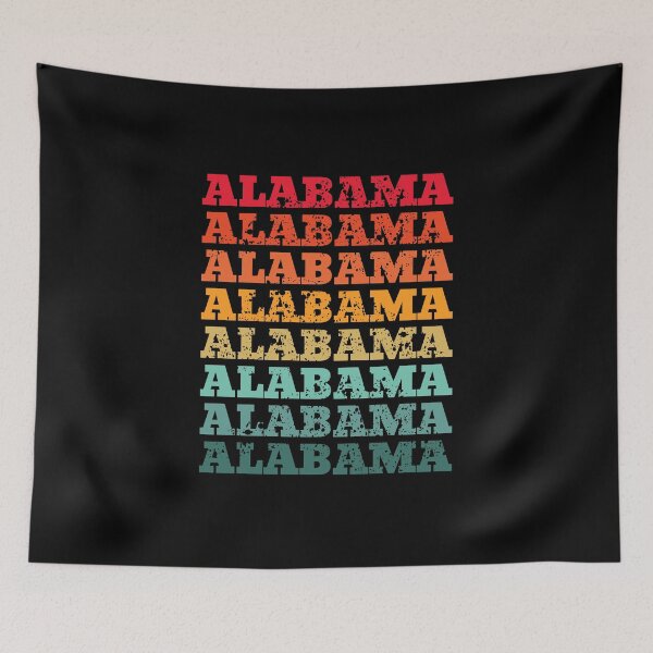 Item preview, Alabama - repeated retro vintage sunset colors with a distressed design effect designed and sold by Rhu Creations.