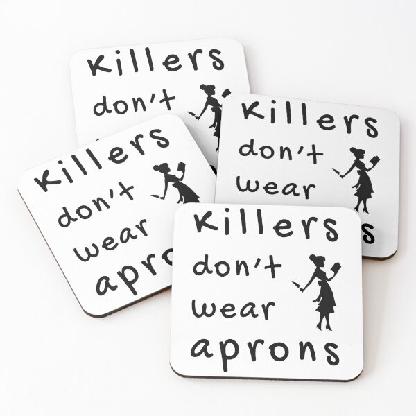 Item preview, Killers don't wear aprons (Black-White) - designed and sold by Printerially.