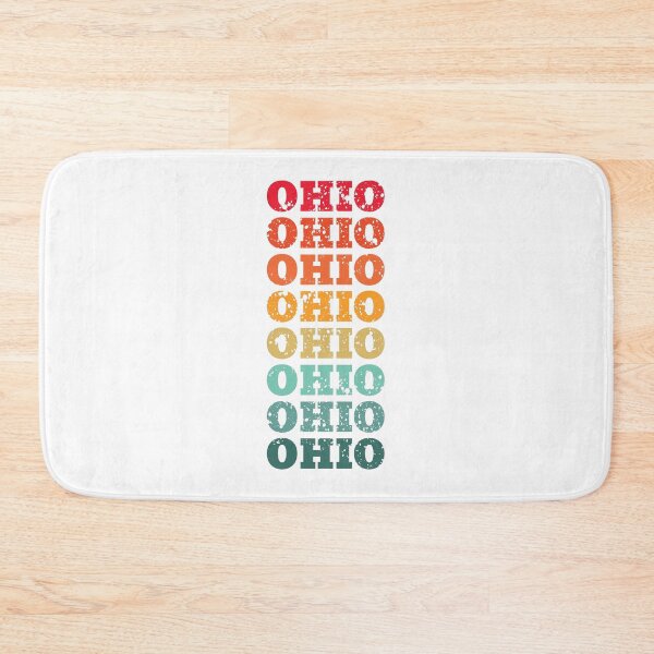 Item preview, Ohio - repeated retro vintage sunset colors with a distressed design effect designed and sold by Rhu Creations.