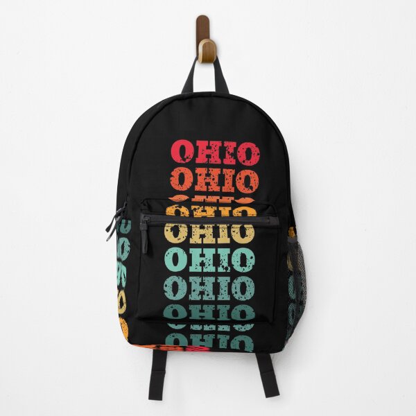 Item preview, Ohio - repeated retro vintage sunset colors with a distressed design effect designed and sold by Rhu Creations.