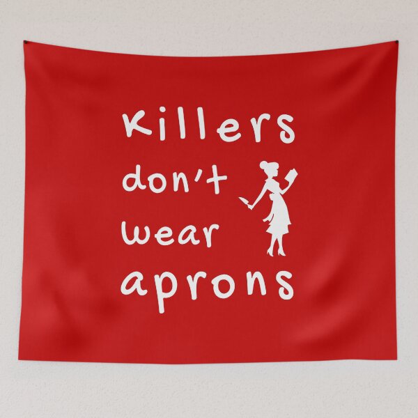 Item preview, Killers don't wear aprons (White-Red) - designed and sold by Printerially.