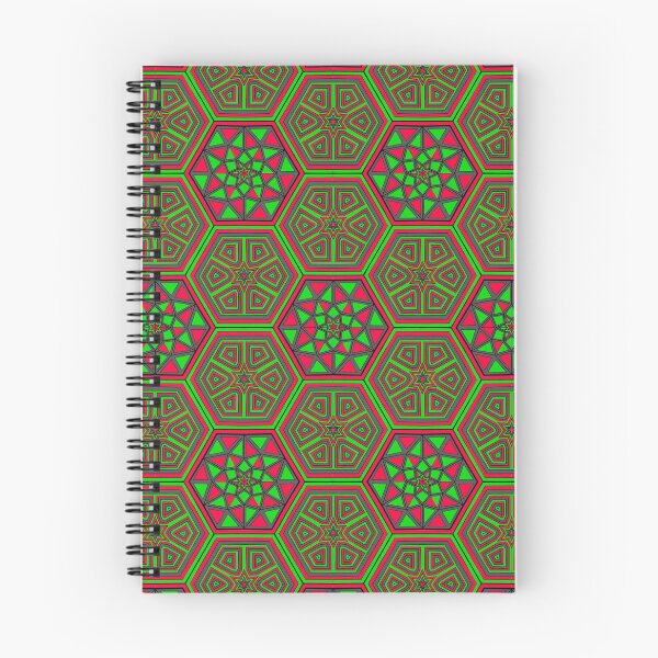 Item preview, Festival Party Design - Hexagons Stars Triangles - Red Green Grey designed and sold by NoMatterLab.