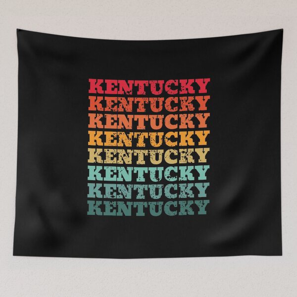 Item preview, Kentucky - repeated retro vintage sunset colors with a distressed design effect designed and sold by Rhu Creations.