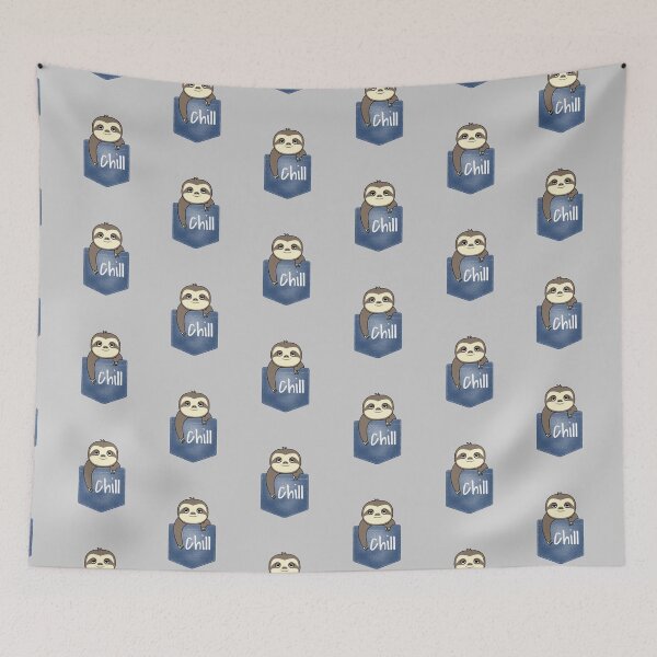 Item preview, Chill Sloth in a Denim Pocket designed and sold by Zurickdesigns.