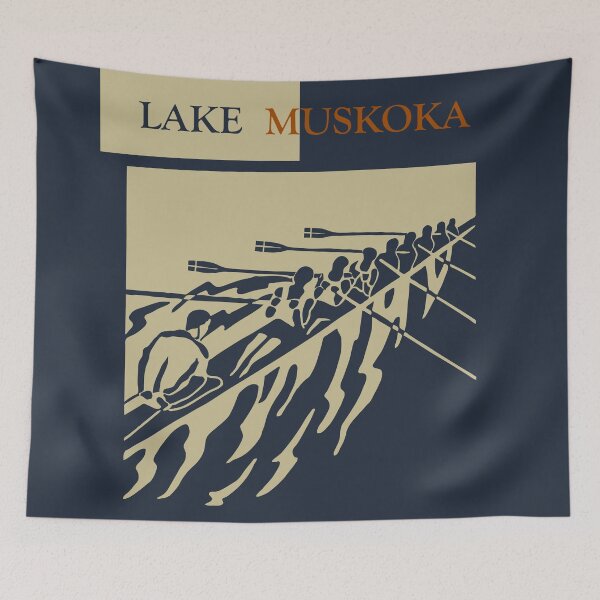 Item preview, Lake Muskoka in Ontario, Canada - Vintage Retro Style Rowing Water Sport Poster designed and sold by Vintage-TM.