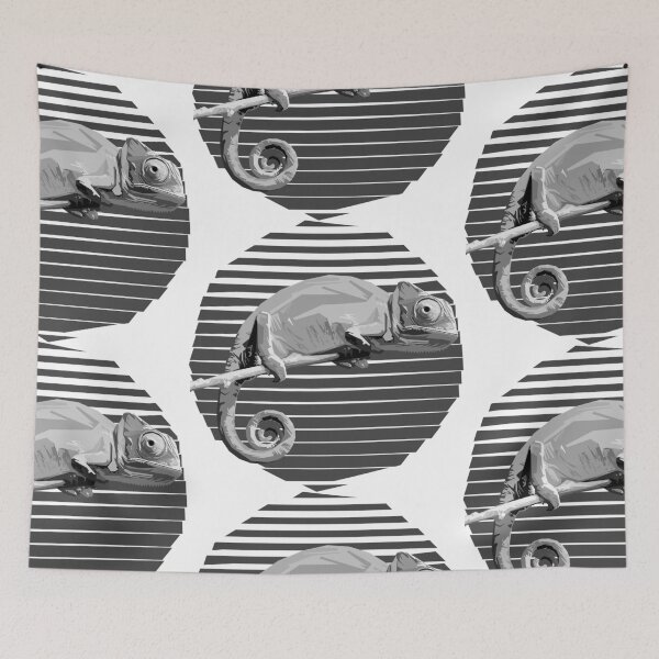 Item preview, chameleon black and white drawing design designed and sold by firmanhartanto.