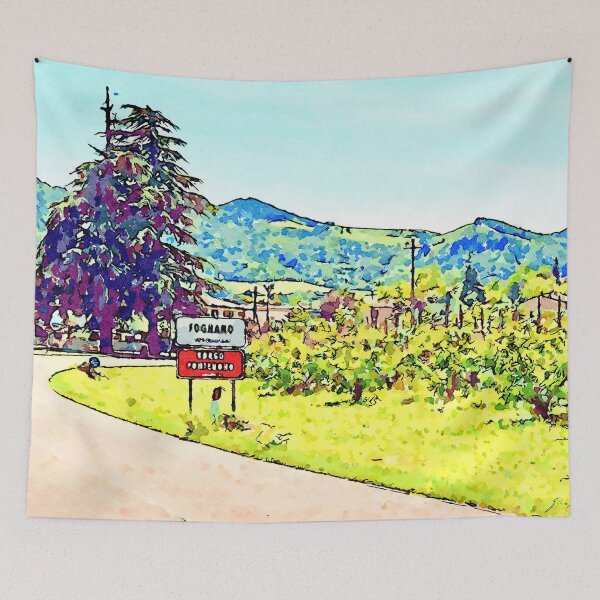 Item preview, Fognano: landscape with road sign designed and sold by Giuseppe Cocco.