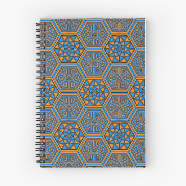 Item preview, Festival Party Design - Hexagons Stars Triangles - Orange Blue Grey designed and sold by NoMatterLab.
