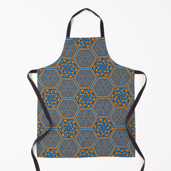 Item preview, Festival Party Design - Hexagons Stars Triangles - Orange Blue Grey designed and sold by NoMatterLab.