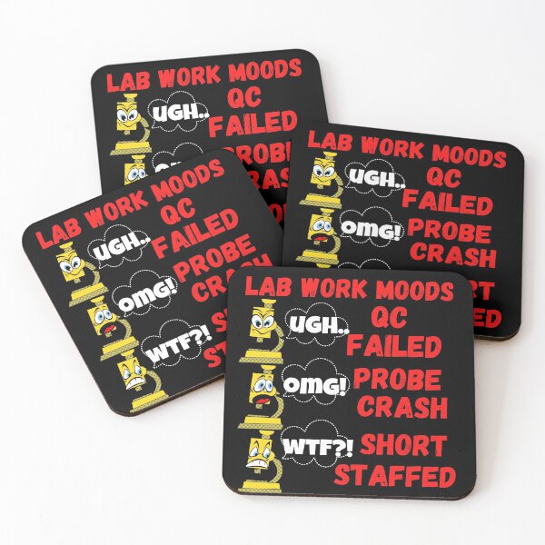 Item preview, LAB WORK MOODS UGH OMG WTF FUNNY CARTOON MICROSCOPE LAB TECH designed and sold by Hippiesole.