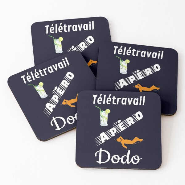 Item preview, telework aperitif sleep humor funny fun navy blue background designed and sold by sex-sansbol.