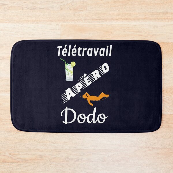 Item preview, telework aperitif sleep humor funny fun navy blue background designed and sold by sex-sansbol.