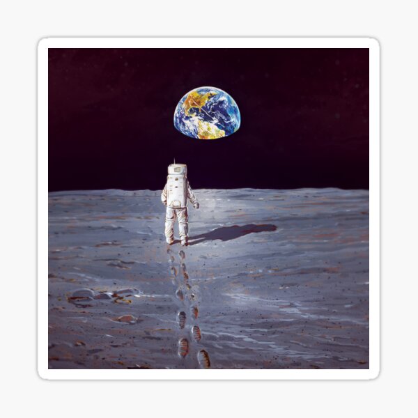 Walking on the moon Sticker