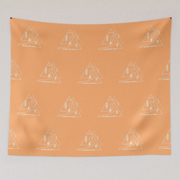 Item preview, Climbing Double Peaks on Winding Road White Line Art designed and sold by RabeDesigns.