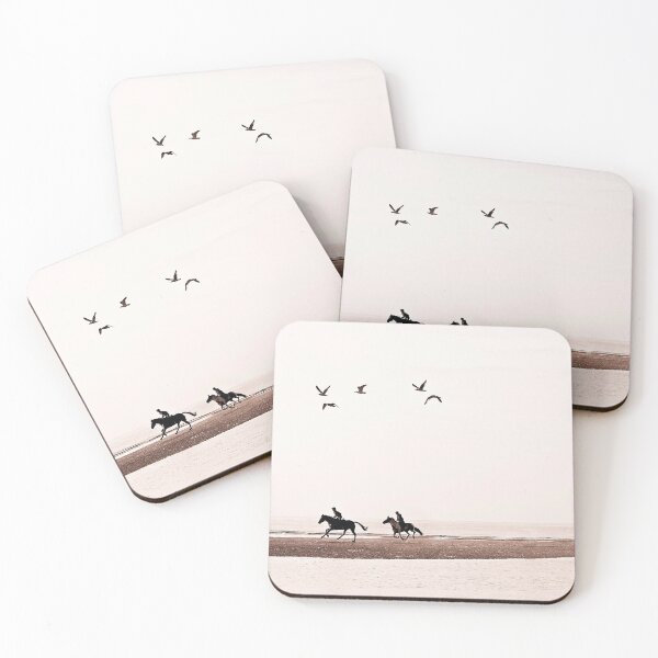 Item preview, Horses gallop on the beach with birds in flight designed and sold by MarkymarkF.