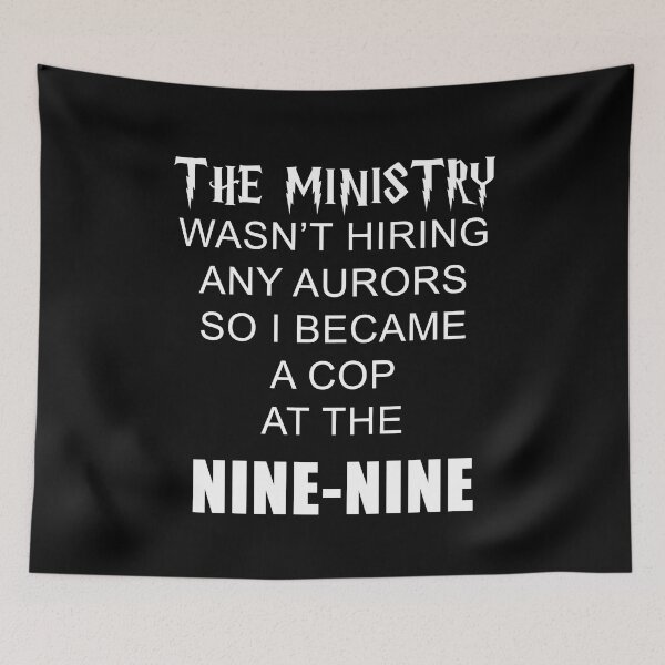 Item preview, So I became a cop at the Nine-Nine (white on black) - Ministry version designed and sold by KillianIsMyHome.