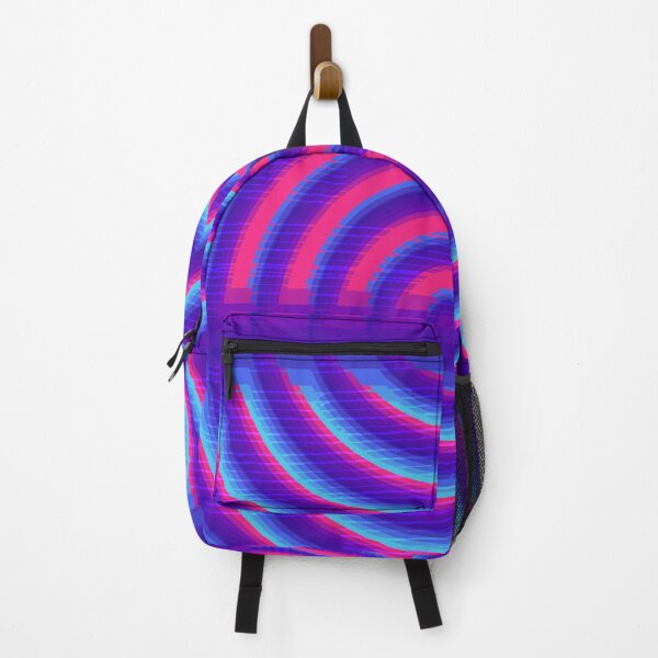 Item preview, Neon Blue pink fluorescent vaporwave scifi ripples design designed and sold by Thecolorschemer.