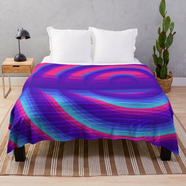 Item preview, Neon Blue pink fluorescent vaporwave scifi ripples design designed and sold by Thecolorschemer.