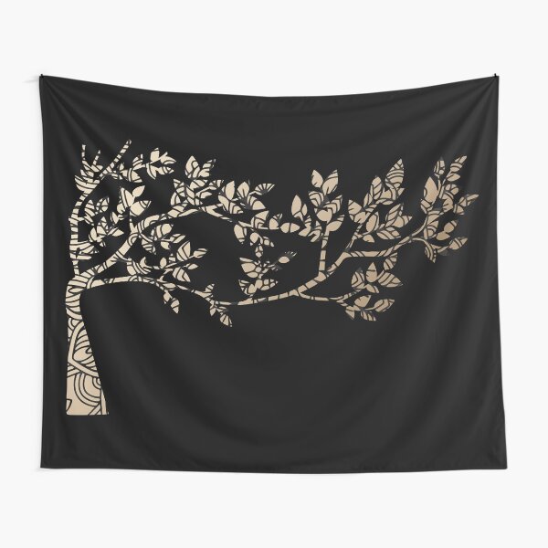 Golden tree mandala Tapestry