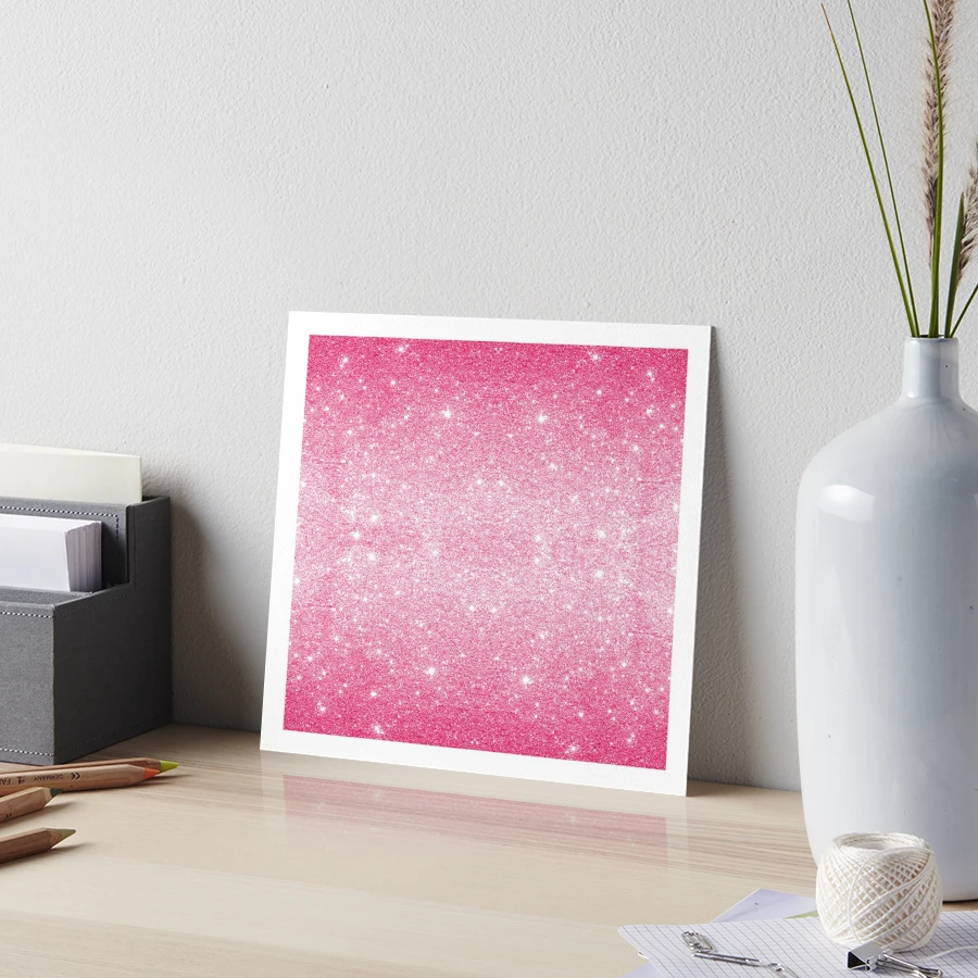 hot pink glitter and black ombre | Art Board Print