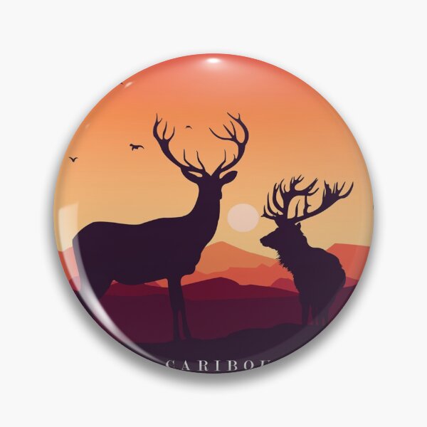Aperçu de l'œuvre Silhouette de coucher de soleil de caribou créée et vendue par William Wilde.
