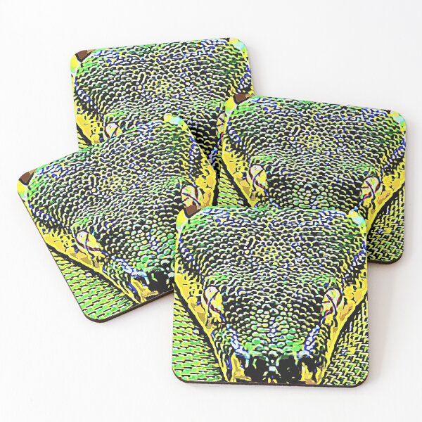 Item preview, Green, yellow snakey snake designed and sold by AJSkinnerPrints.