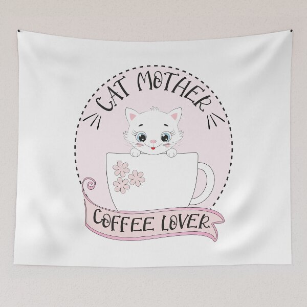 Item preview, Cat Mother Coffee Lover in Pink designed and sold by Mariv19.