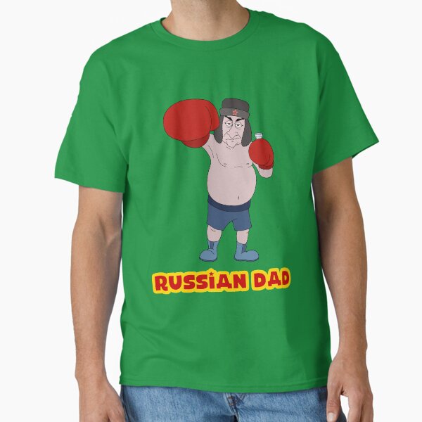 Russian Dad - Boxing gloves, Russian hat and a shot glass Classic T-Shirt